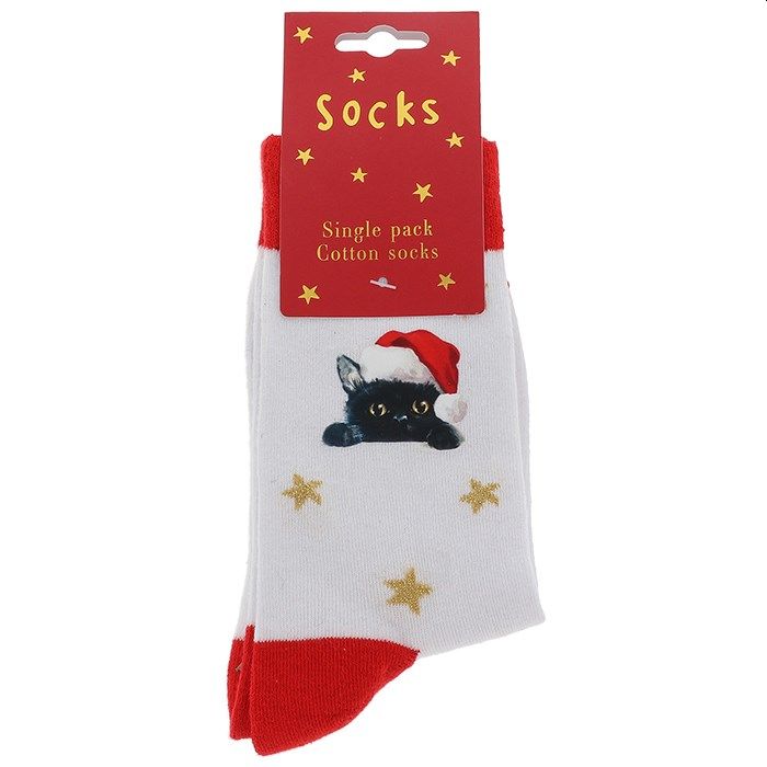 Santa Kitty Cotton Socks