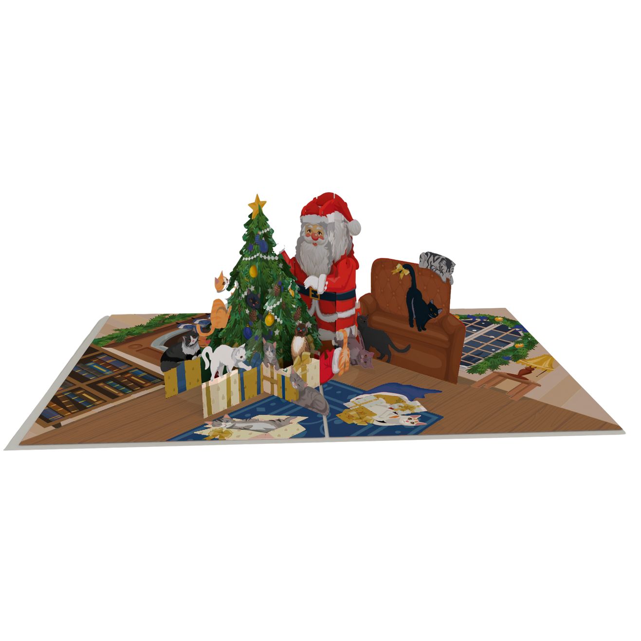 Battersea Cats Charity Pop-up Christmas Card