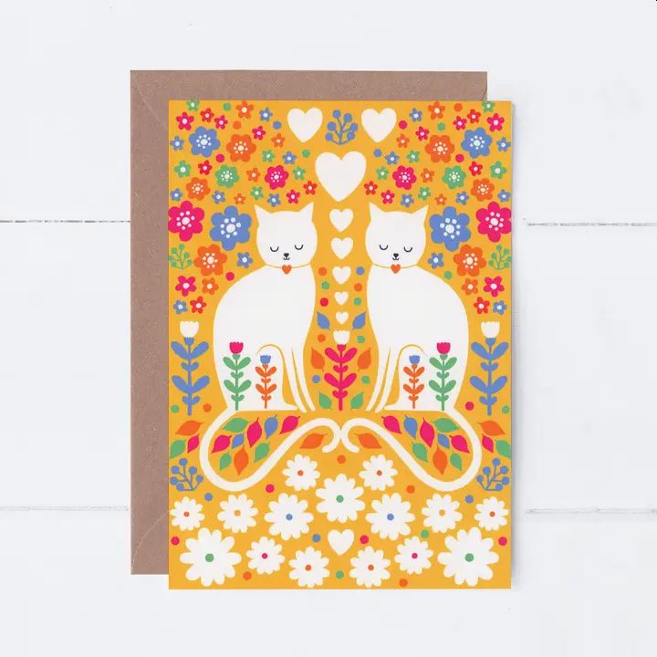 Scandi Cats Greetings Card