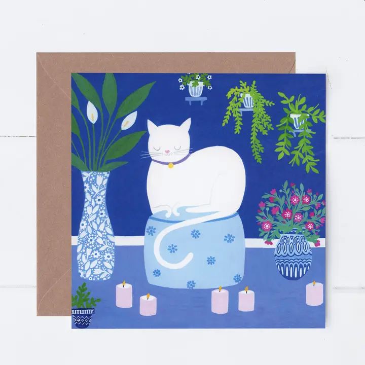 Serene Cat Greetings Card