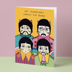 Sgt Purrpurrs Lonely Cat Band Art Card