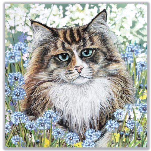 Siberian Cat Greetings Card