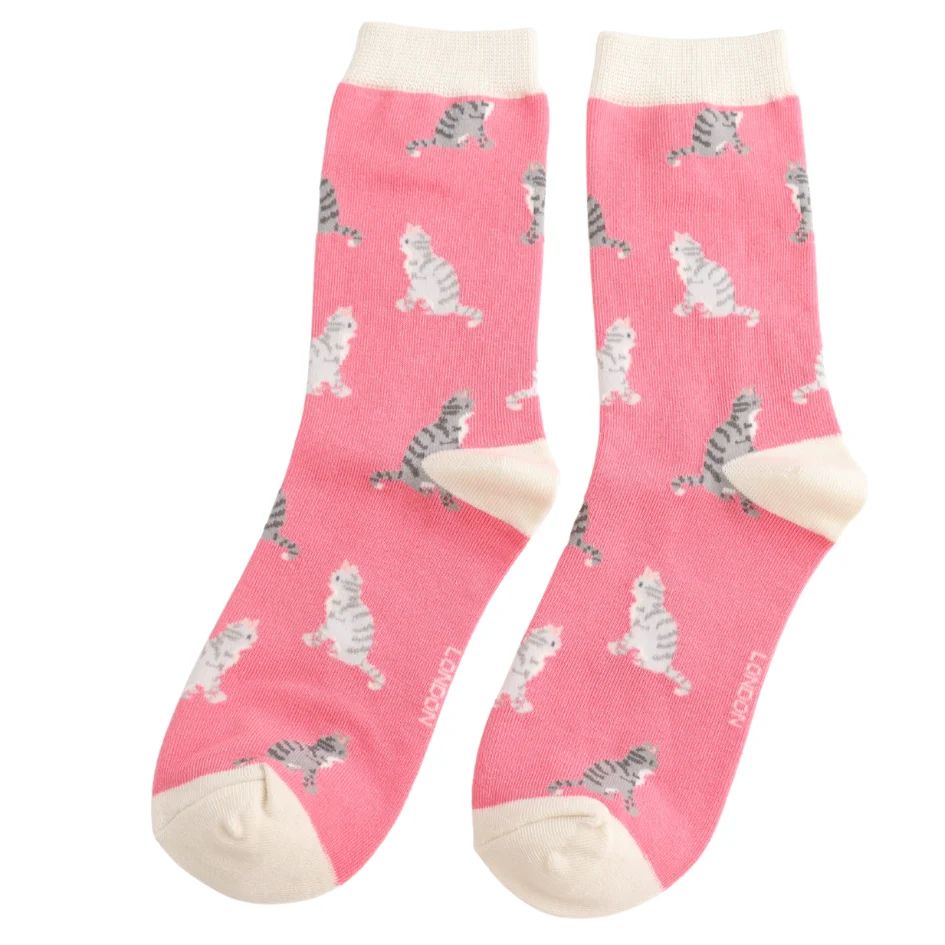 Silver Tabby Cat Socks UK 4-7