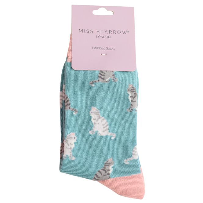 Silver Tabby Cat Socks UK 4-7