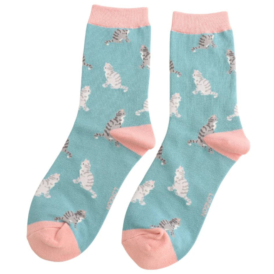 Silver Tabby Cat Socks UK 4-7