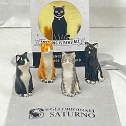 Sterling Silver and Enamel Anniversary Mini Lucky Cat