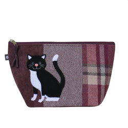 Sitting Kitty Tweed Cosmetics Pouch