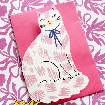 Sitting Kitty Shaped Greetings Card