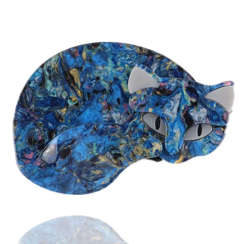 Large Sleeping Cat Brooch