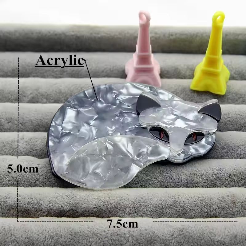 Large Sleeping Cat Brooch