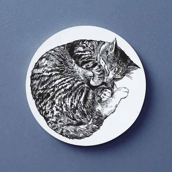 Sleeping Cat Illustrated Coaster