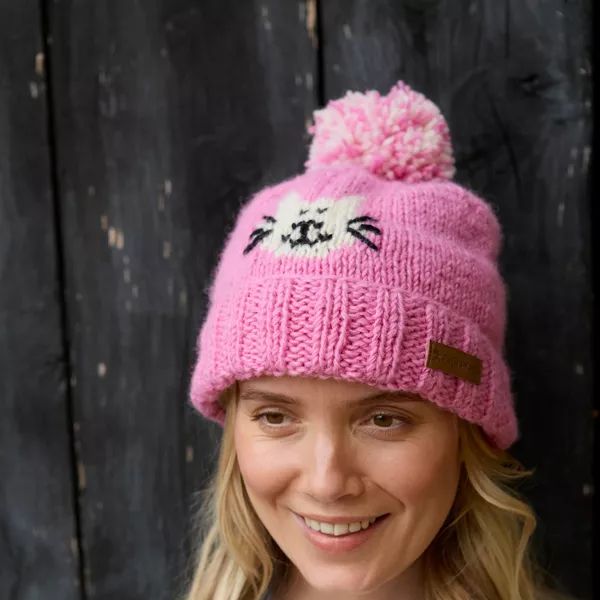 Smiley Cat Bobble Beanie