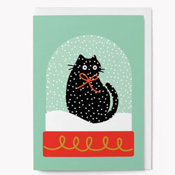 Snow Globe Cat Graphic Card