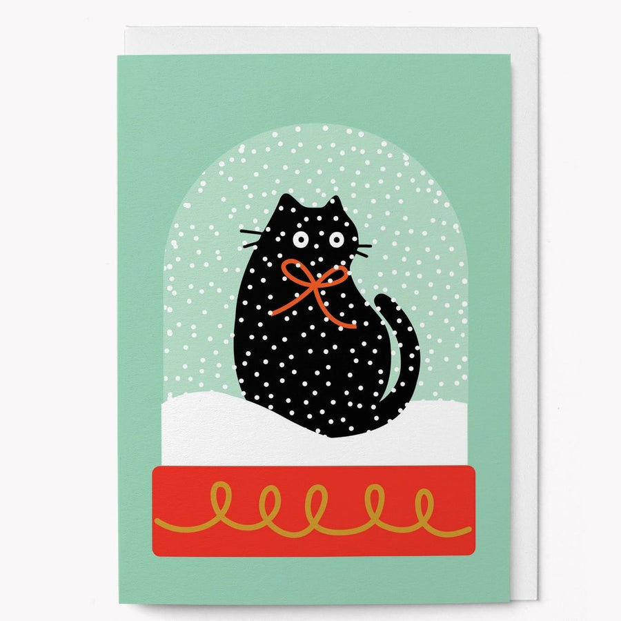 Snow Globe Cat Graphic Card