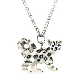 Snow Leopard Porcelain Pendant, The Cat Gallery