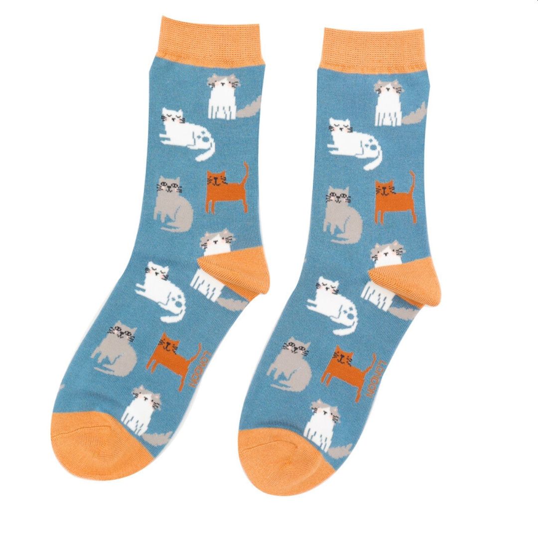Cute Kitten Socks, UK 4-7 DENIM