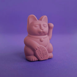 Maneki Neko Solar Cat by Donkey BERRY RED