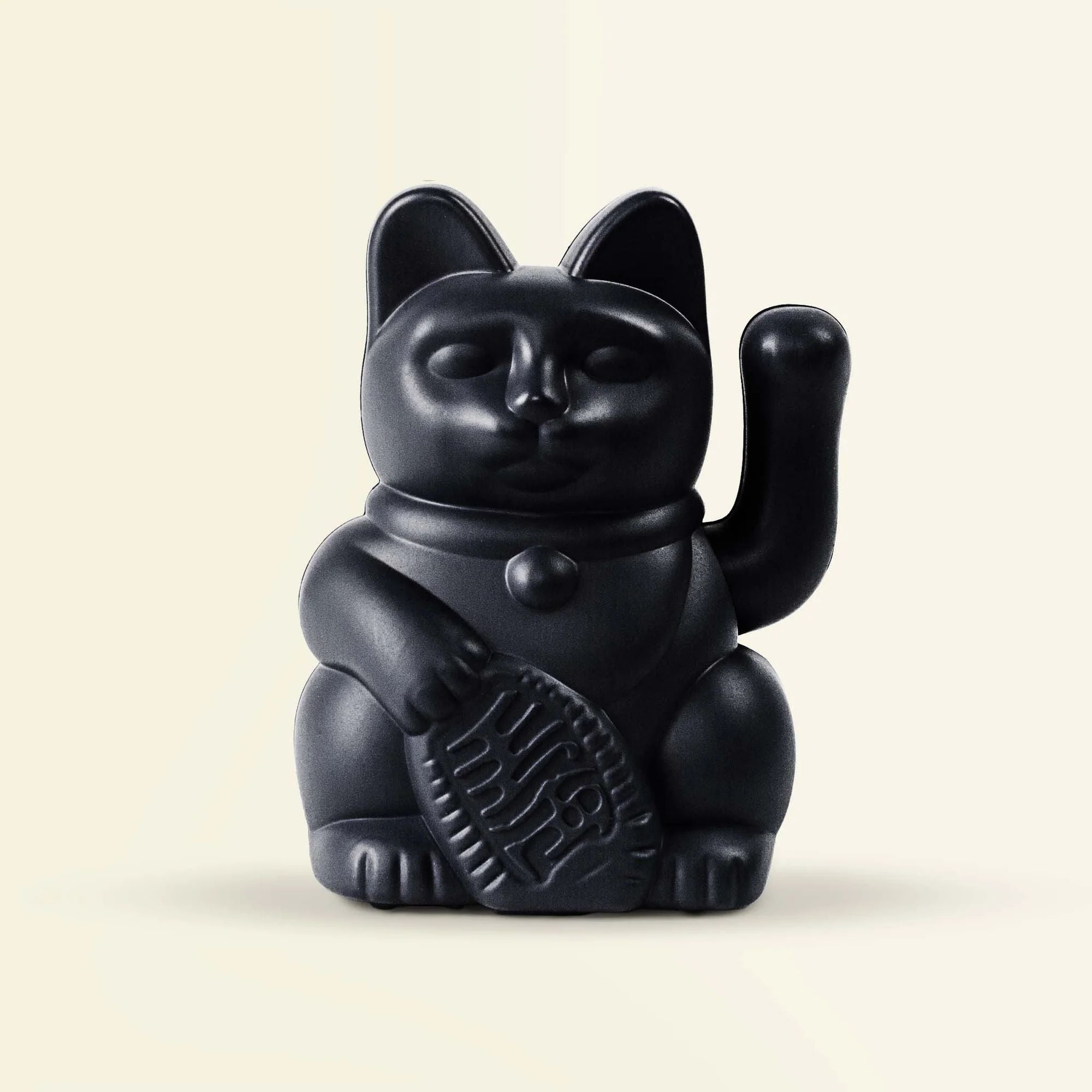 Maneki Neko Solar Lucky Cat — Black