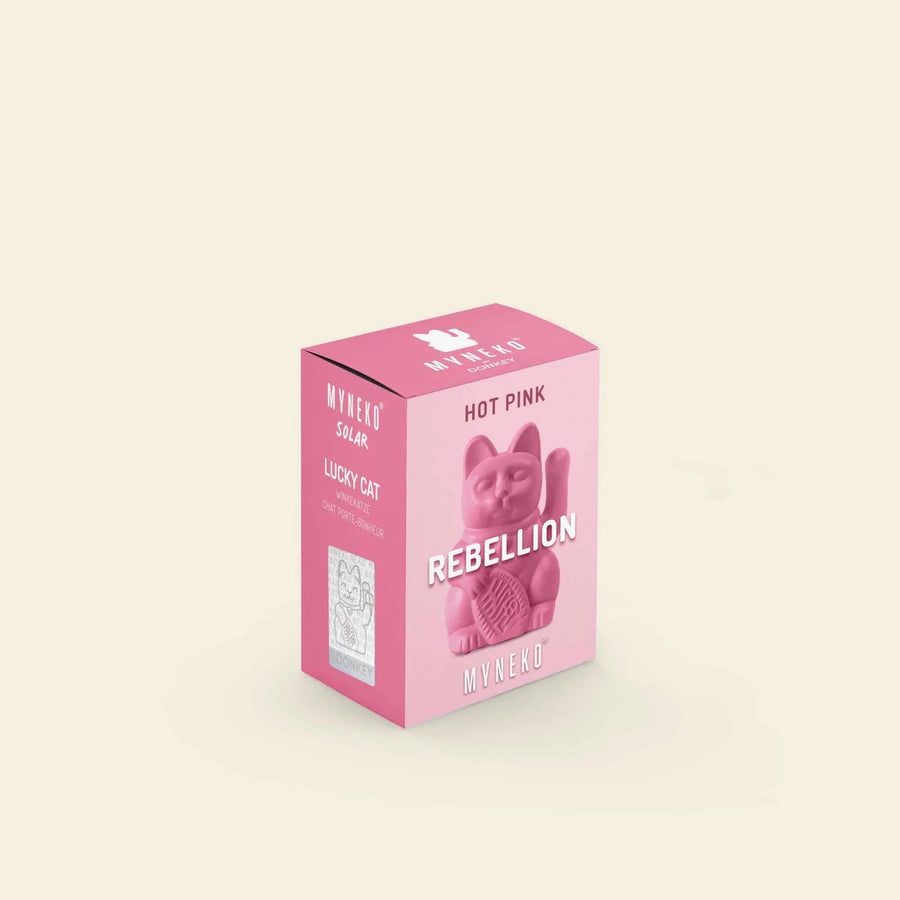 Maneki Neko Solar Cat by Donkey HOT PINK