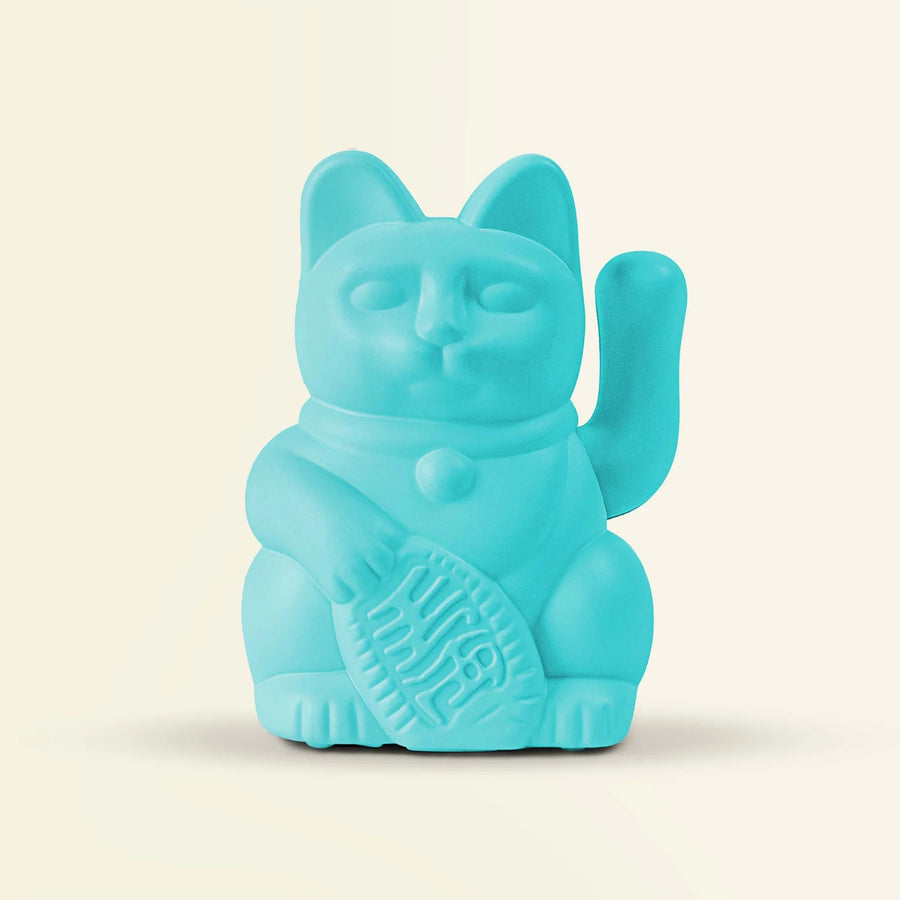 Maneki Neko Solar Cat by Donkey TURQUOISE