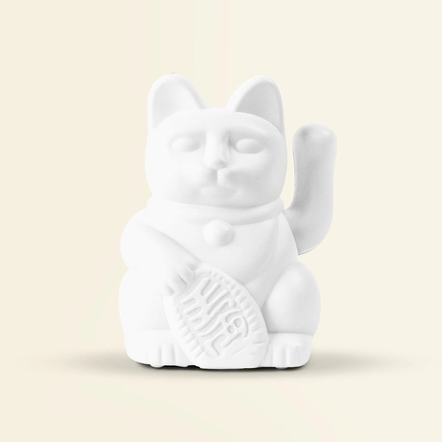 Maneki Neko Solar Cat by Donkey WHITE