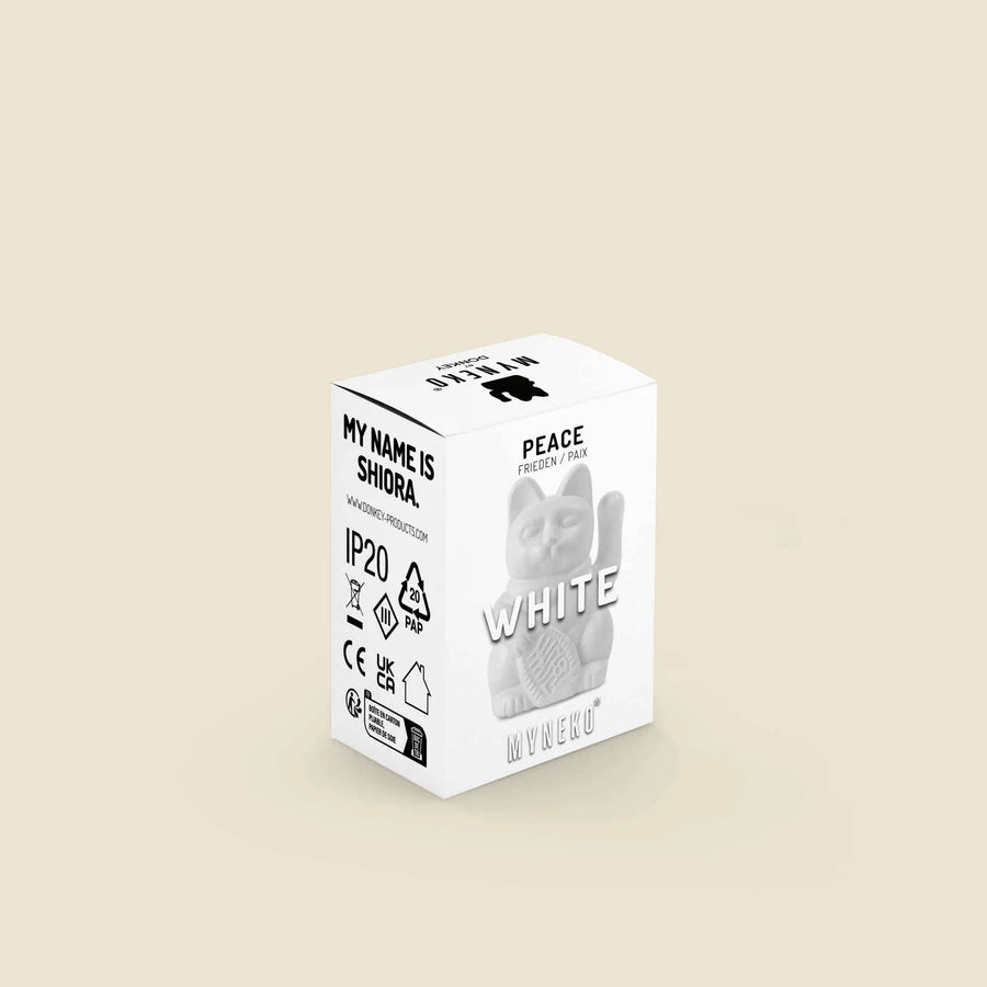 Maneki Neko Solar Cat by Donkey WHITE