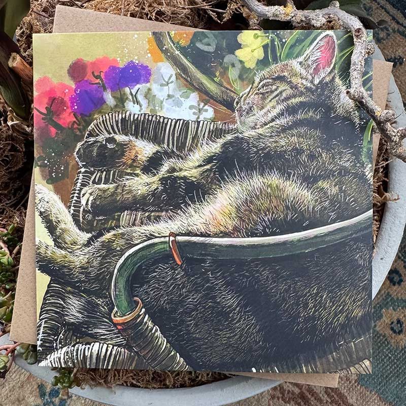 Sound Asleep Cat Card, by Alex Clark