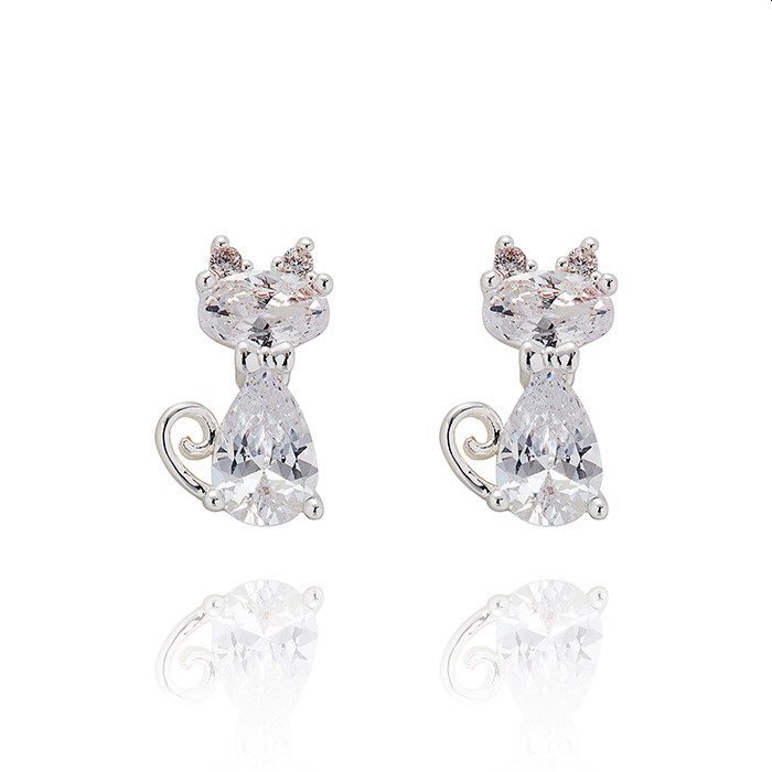 Crystal Cat Earrings