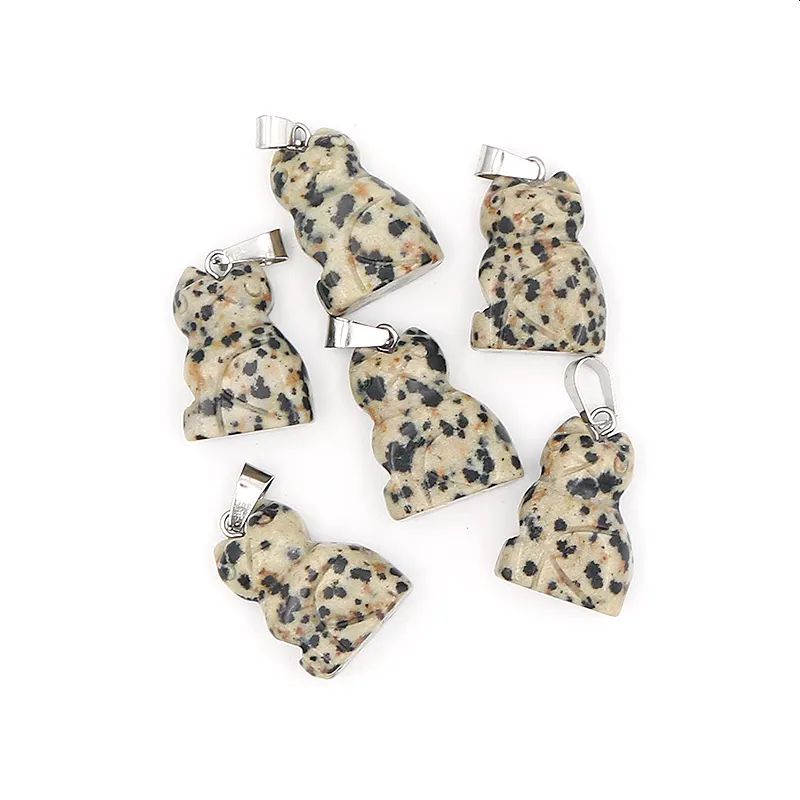 Dalmation Jasper Cat Bag Charm, The Lucky Cat Shop