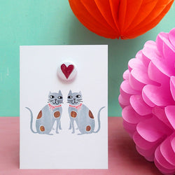 Staffordshire Heart Cats Badge Card
