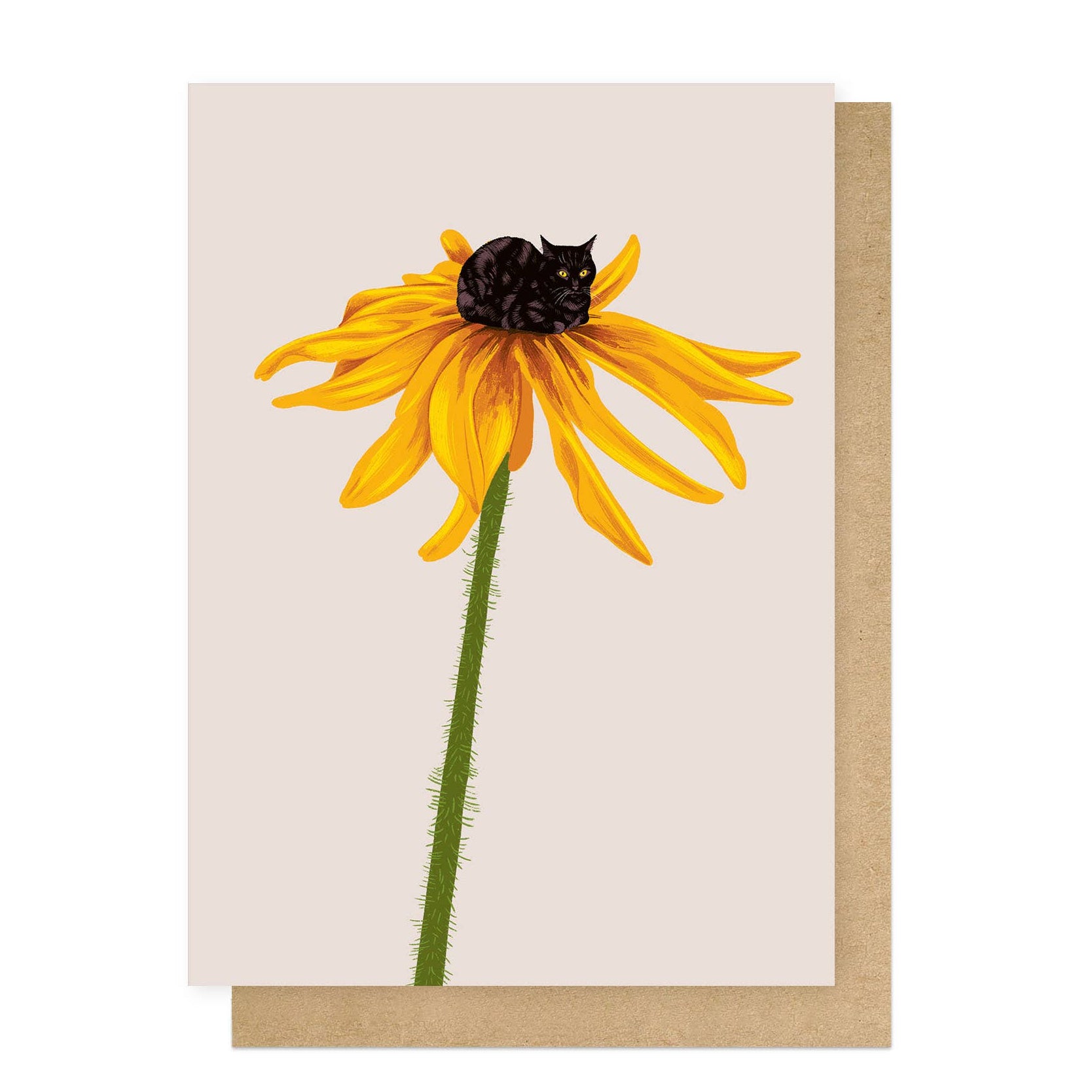 Sunflower Cat Greetings Card