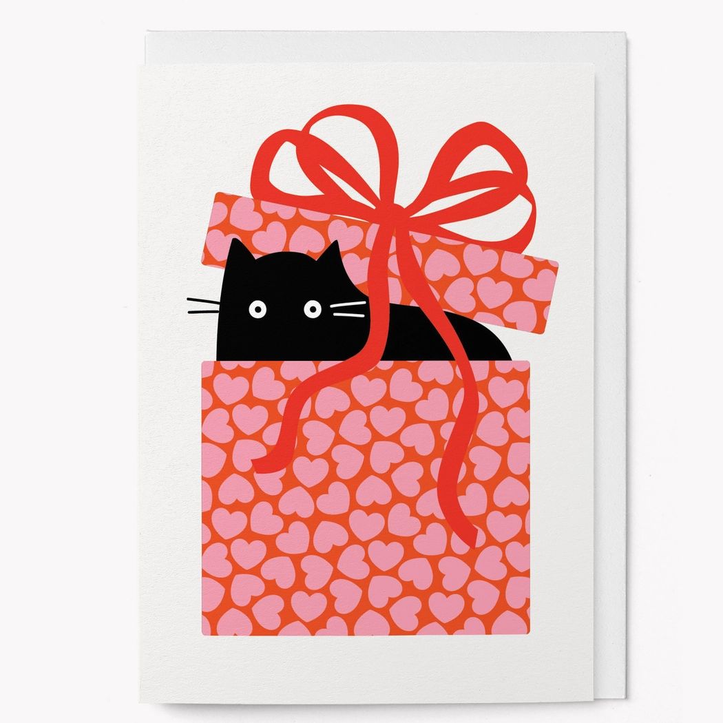 Surprise Cat Heart Box Graphic Card