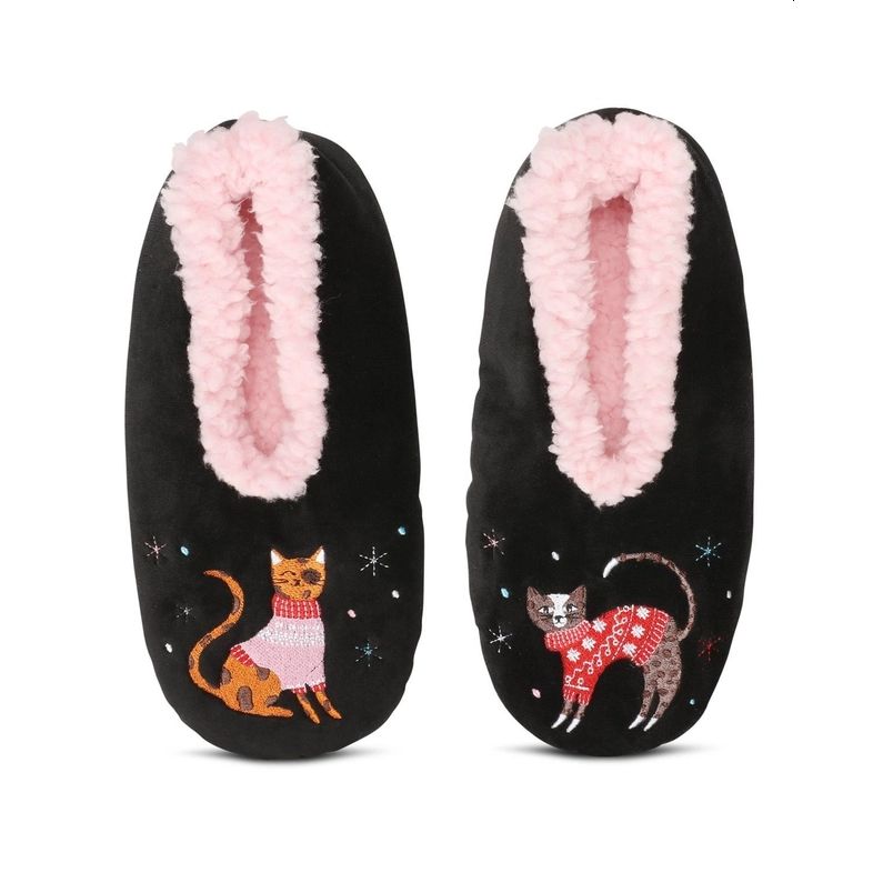 Sweater Cats Sherpa Lined Slippers