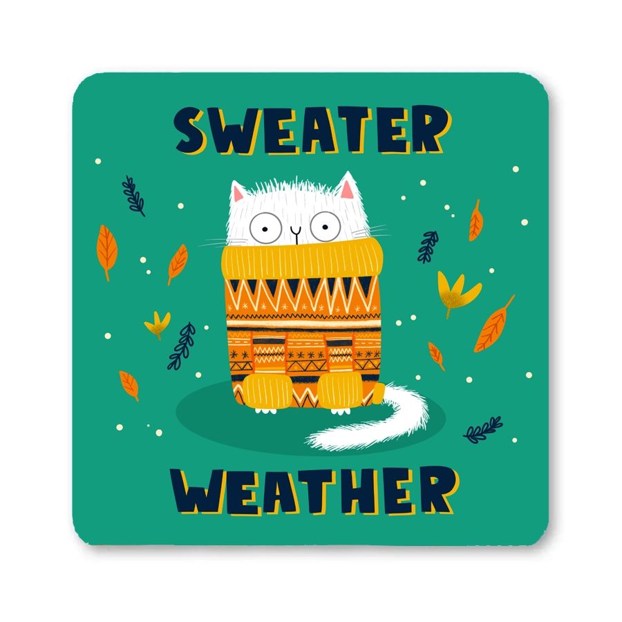 Sweater Weather Cat Coaster