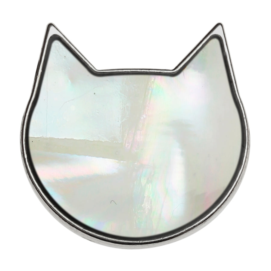 Mother of Pearl Cat Face Pin