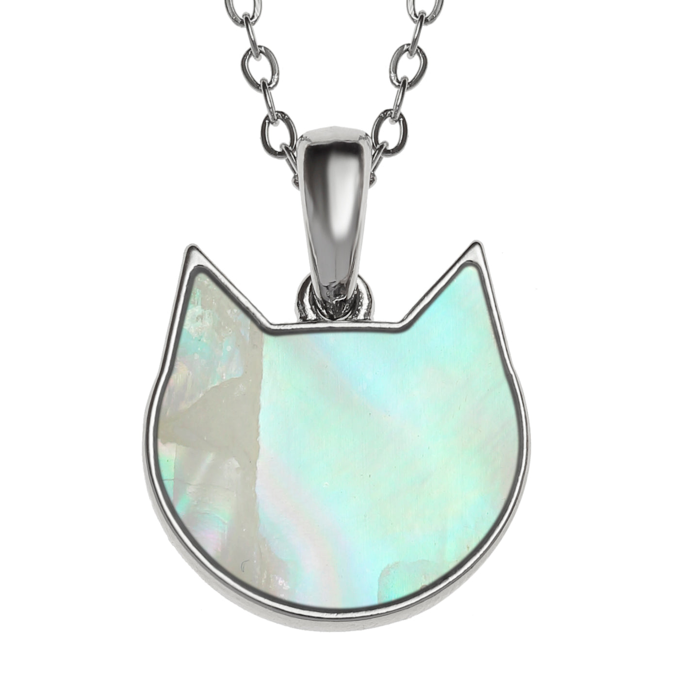 Mother of Pearl Cat Face Pendant