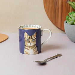 Tabby Cat Gilded Porcelain Mug