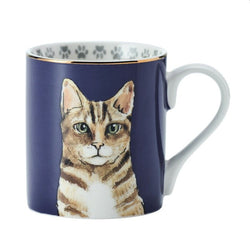 Tabby Cat Gilded Porcelain Mug