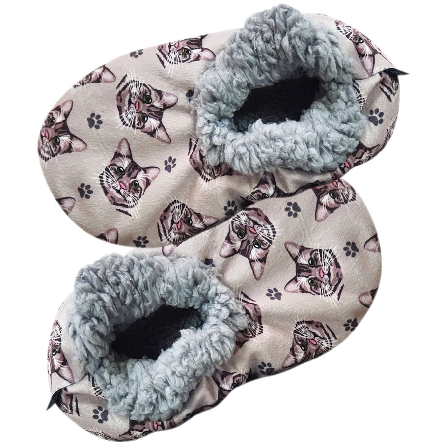 Silver Tabby Cat Supersoft Slippers