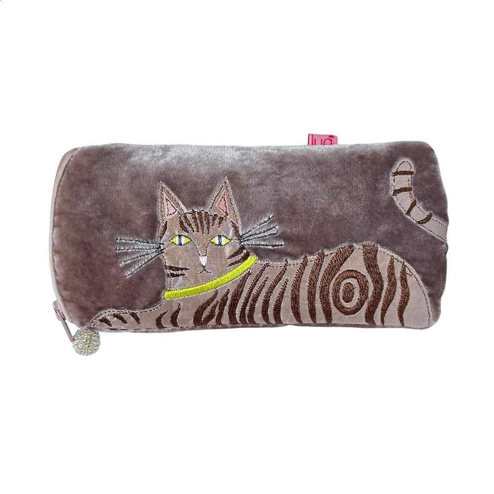 Tabby Cat Velvet Glasses Case