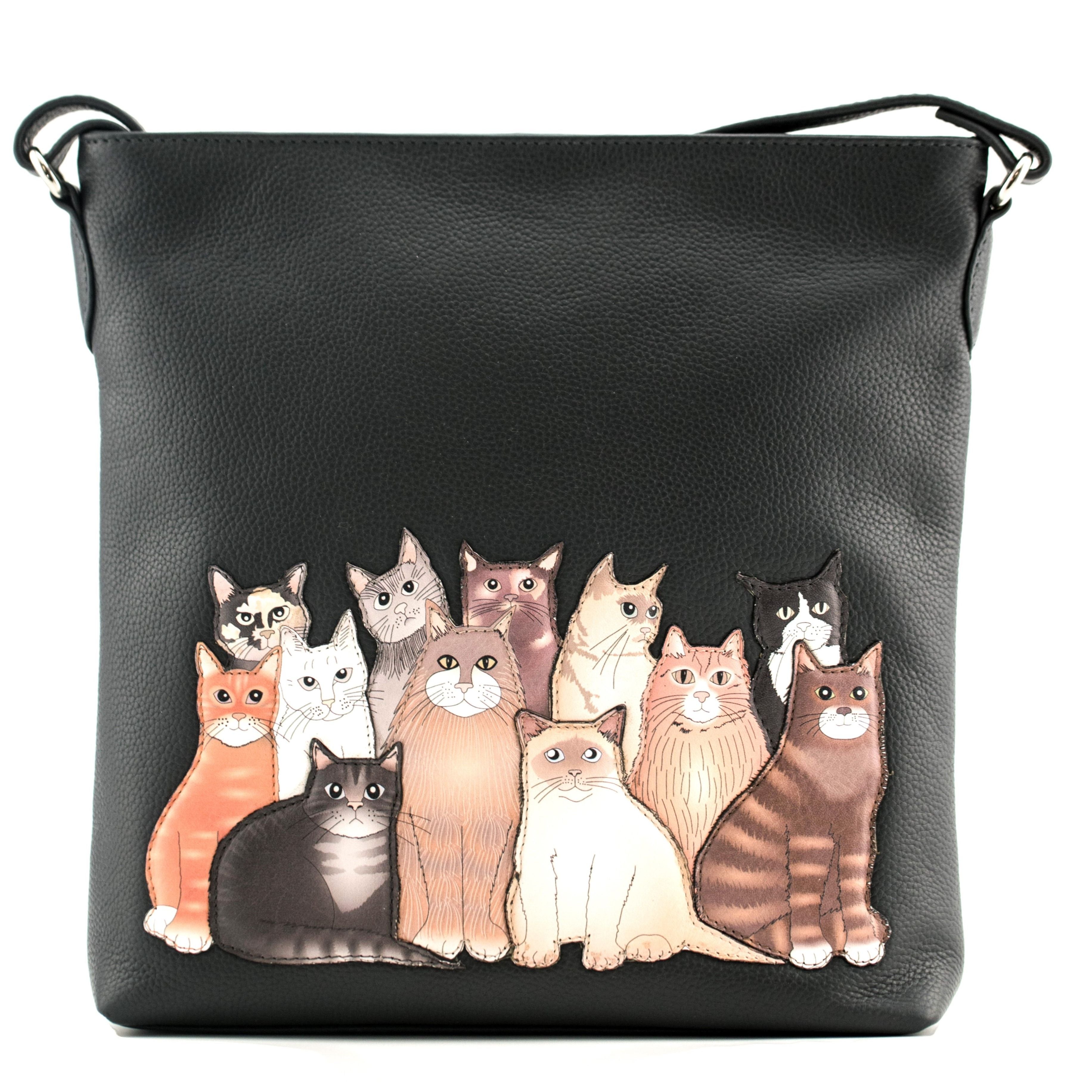 The Meowfia Leather Large Cross Body Bag