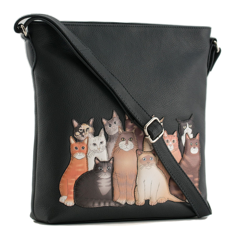 The Meowfia Leather Large Cross Body Bag
