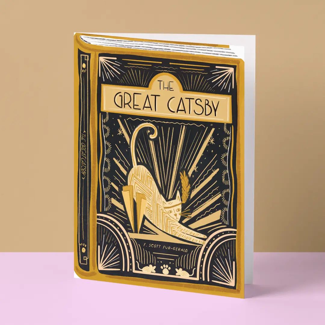 The Great Catsby Cat Book Card