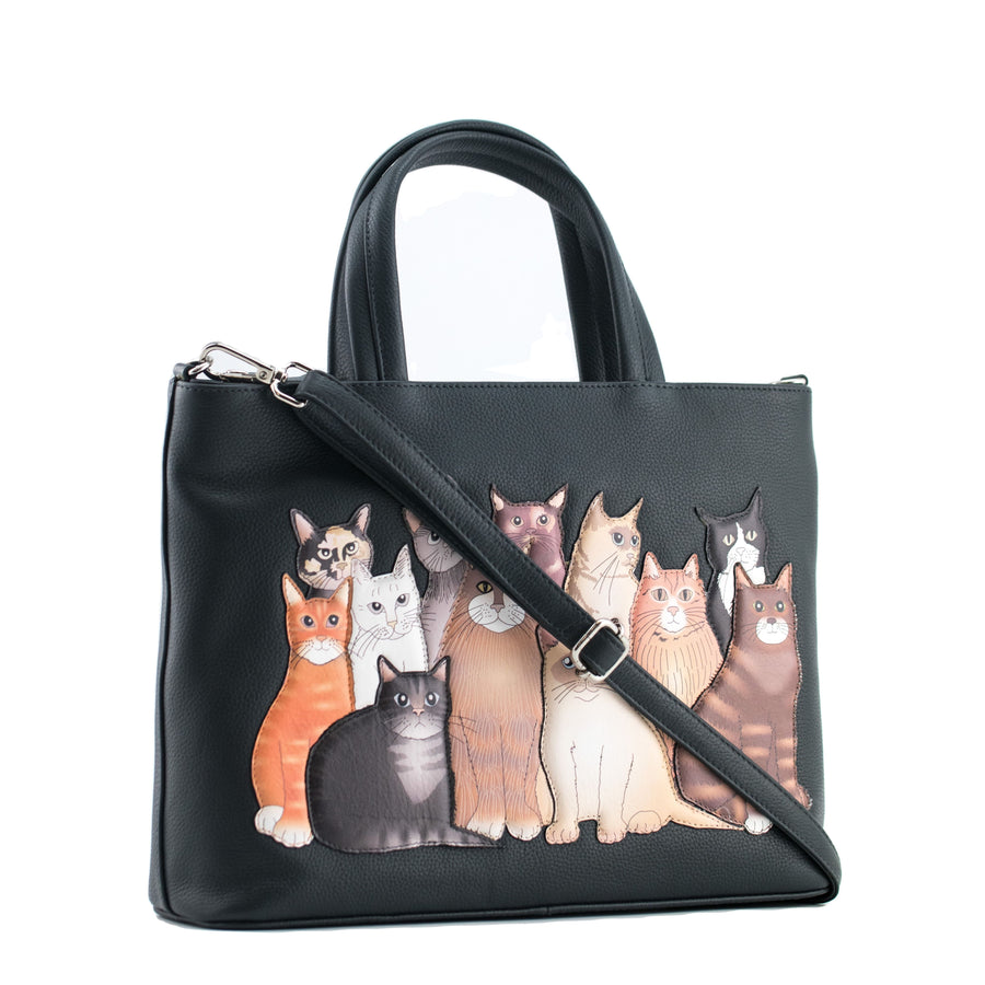 The Meowfia Leather Grab Handbag