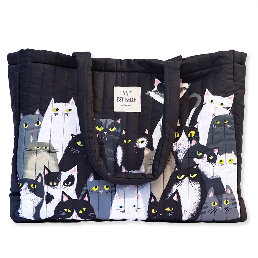 Cat Portrait Quilted Travel Bag