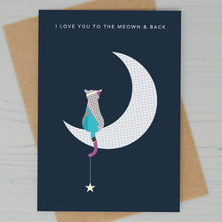 To the Moon and Back Cats Card
