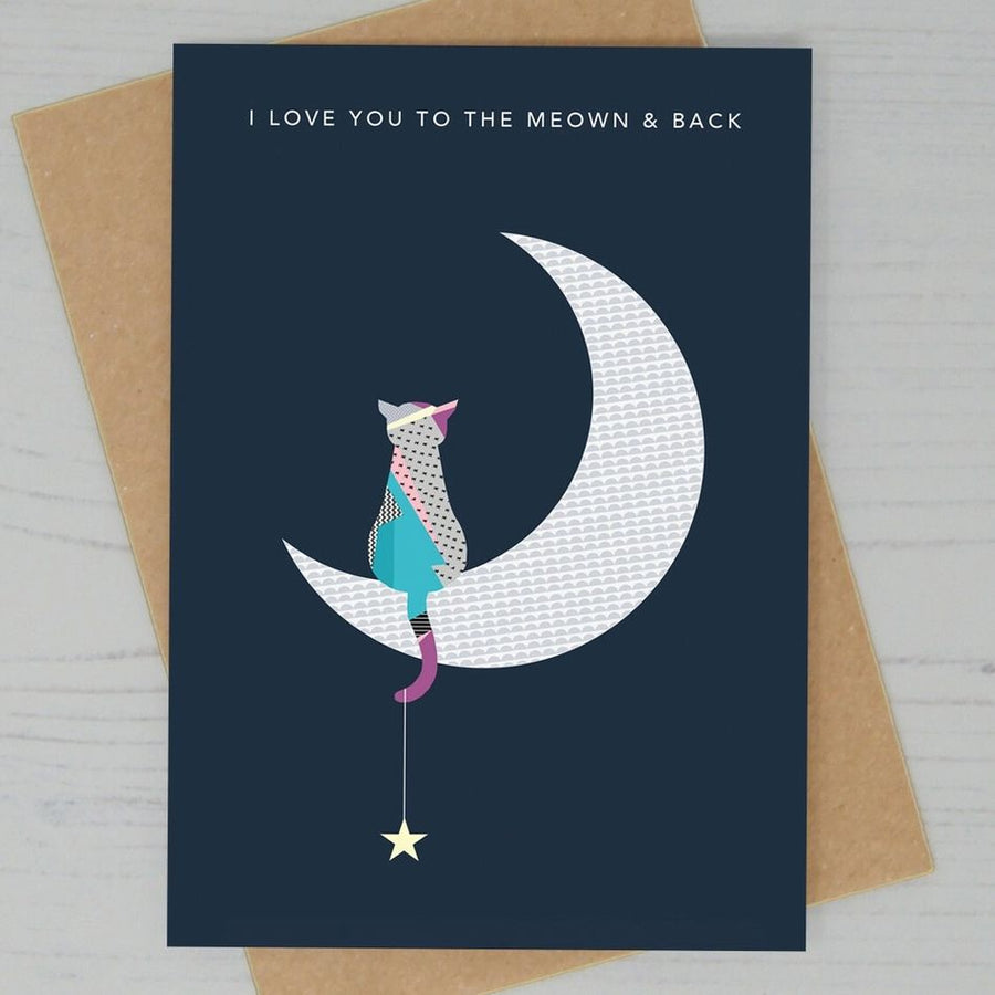 To the Moon and Back Cats Card