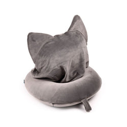 Plush Kitty Travel Pillow and Hood