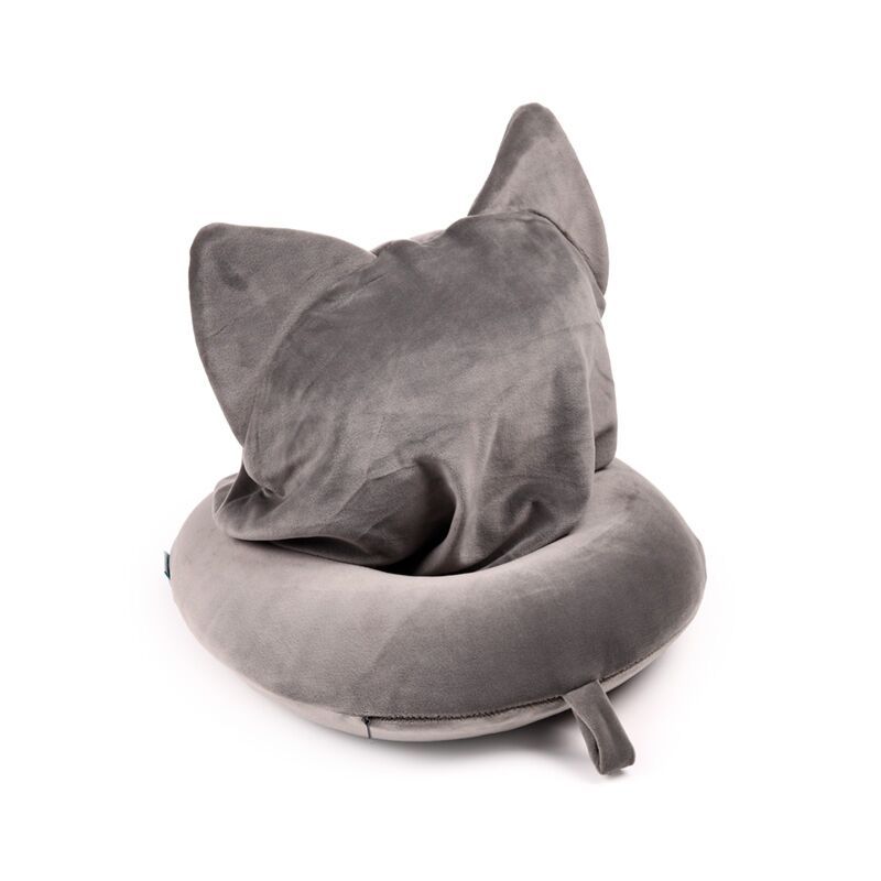 Plush Kitty Travel Pillow and Hood