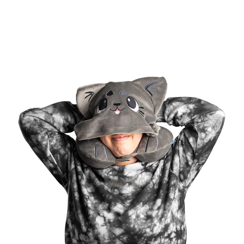 Plush Kitty Travel Pillow and Hood